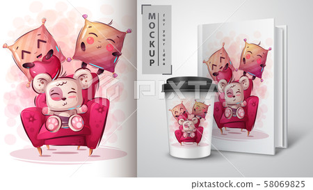 Cute bear poster and merchandising Cute bear poster and merchandising 58069825
