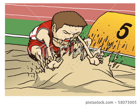 Athletics Men's Long Jump Illustration Athletics Men's Long Jump Illustration 58073005