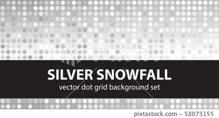 Polka dot pattern set Silver Snowfall. Vector Polka dot pattern set Silver Snowfall. Vector 58073155