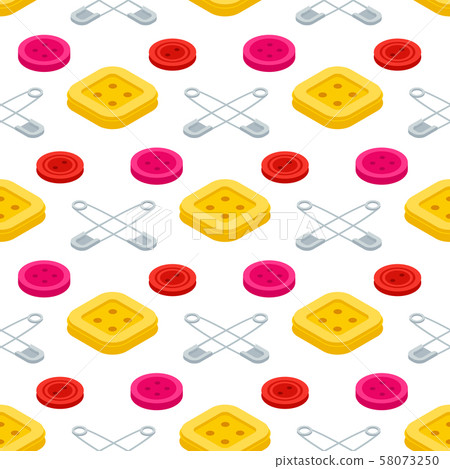 Sewing equpments, safety pins and buttons seamless pattern 58073250