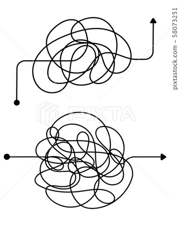 Confused process, chaos line symbol. Tangled scribble idea vector concept 58073251