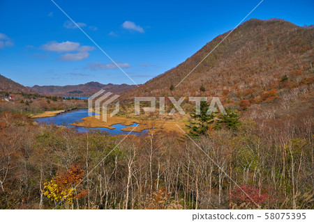 秋季從赤城公園（鳥居Pass口）眺望的en滿園和小岳 58075395