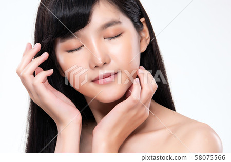 Beautiful Young Asian Woman with Clean Fresh Skin, Beautiful Young Asian Woman with Clean Fresh Skin, 58075566