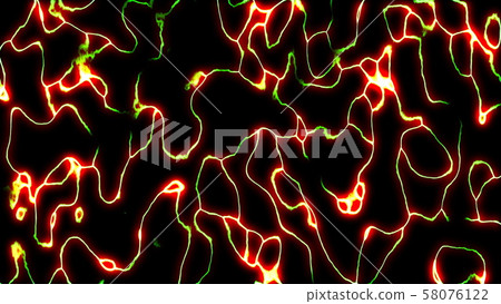 Conceptual illustration of neuron cells with glowing, synapse and neuron cells sending electrical 58076122