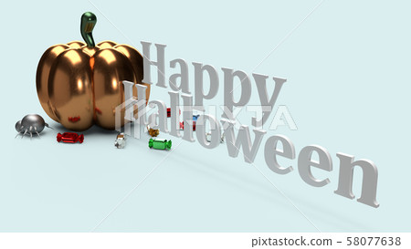 3d rendering pumpkin on blue background for halloween content. 3d rendering pumpkin on blue background for halloween content. 58077638