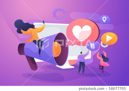 SMM management, notification flat vector illustration 58077705