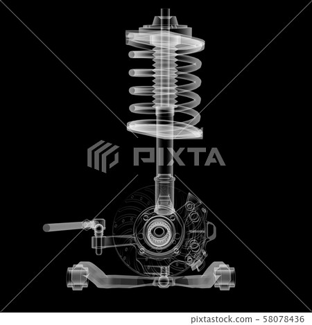 X-ray Car suspension and brake disk X-ray Car suspension and brake disk 58078436