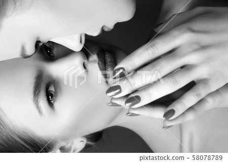 Black and white beauty portrait of beautiful woman 58078789
