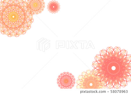 花邊圖案背景 風景 橙色 插圖素材 圖庫