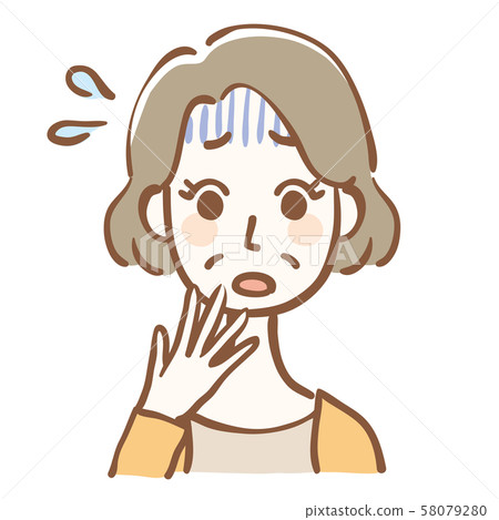 Illustration of a middle-aged woman rushing Illustration of a middle-aged woman rushing 58079280