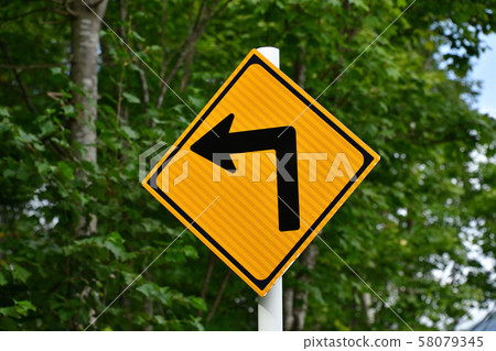 Shooting warning road signs in Hokkaido 58079345