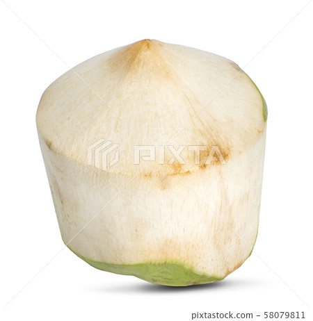 water drop green coconut isolated on white background water drop green coconut isolated on white background 58079811