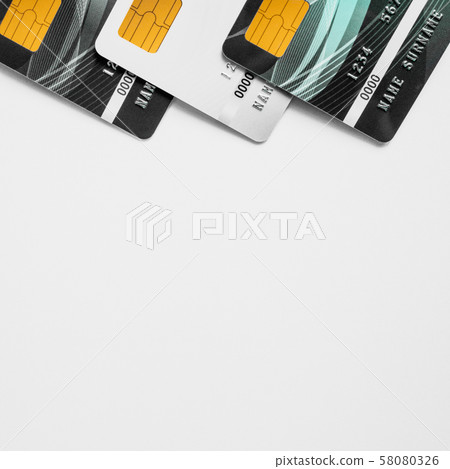 Credit card on white background. 58080326