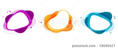 Set of abstract modern graphic elements. Gradient abstract banners flowing liquid shapes. 58080427