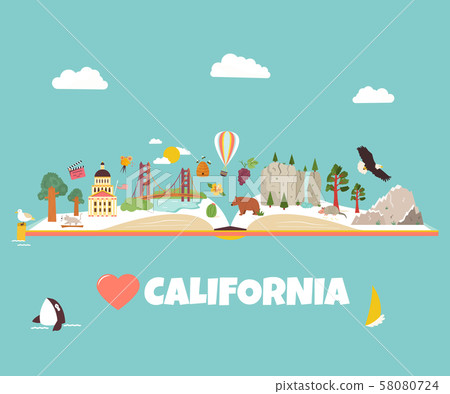 California vector concept for banners, tour guides California vector concept for banners, tour guides 58080724
