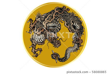 Unryu frame gold lining 2 - Stock Illustration [58080865] - PIXTA