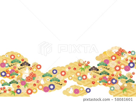 Child Year-New Year's Card Material Back Ground Yo 1-1 58081601