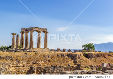 Temple of Apollo in ancient Corinth, Greece 58082134