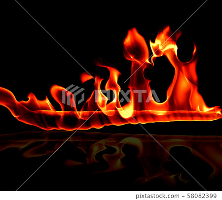 Fire flames on abstract art black background 58082399