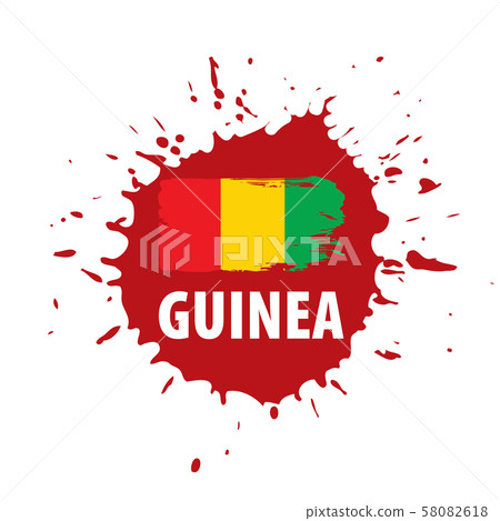 guinea flag, vector illustration on a white background guinea flag, vector illustration on a white background 58082618