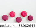 French Pink Macaroons on White Background.  58082643
