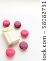 French Pink Macaroons on White Background.  58082731