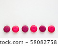 French Pink Macaroons on White Background.  58082758