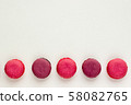 French Pink Macaroons on White Background. 58082765