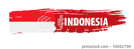 Indonesia flag, vector illustration on a white background 58082790