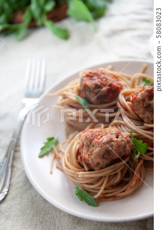 Original Italian Spaghetti With Meatballs In 58083023