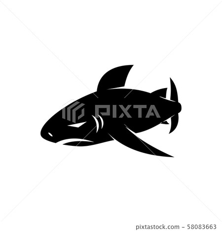 Shark Dangerous logo design vector isolated 58083663