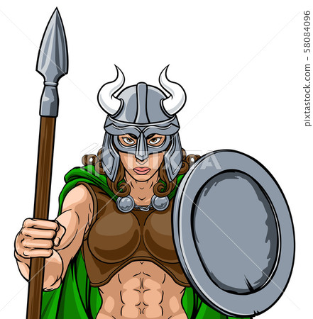 Viking Female Gladiator Warrior Woman Team Mascot 58084096