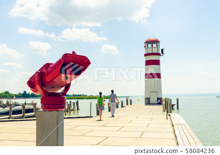 The famous Lighthouse of Podersdorf, Lake Neusiedl 58084236