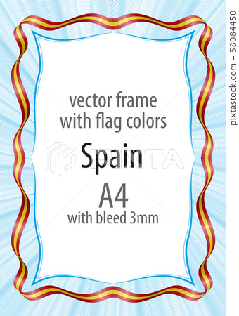 Frame and border of ribbon with the colors of the Frame and border of ribbon with the colors of the 58084450