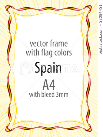 Frame and border of ribbon with the colors of the Frame and border of ribbon with the colors of the 58084451