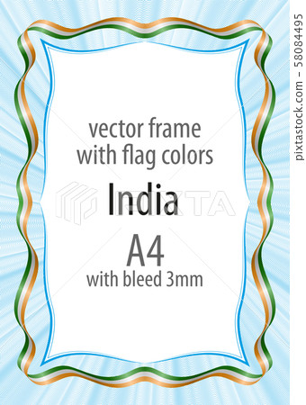 Frame and border of ribbon with the colors of the 58084495