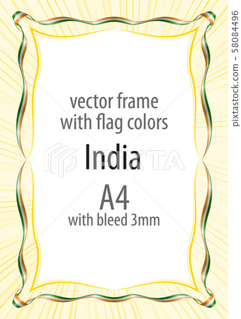 Frame and border of ribbon with the colors of the 58084496