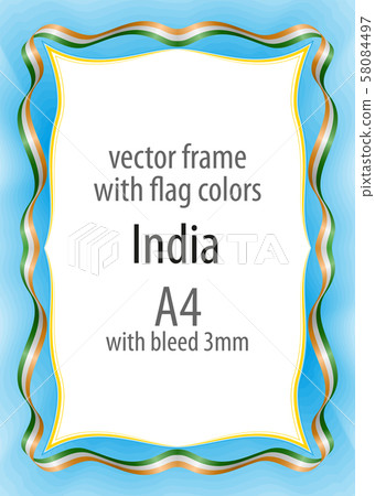 Frame and border of ribbon with the colors of the 58084497