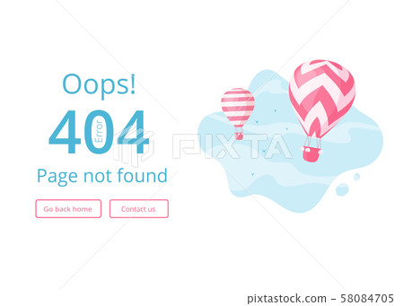 Hot air balloon error 404 website page template 58084705