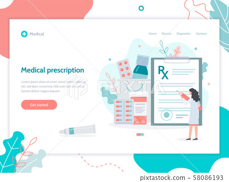 Medical Prescription Web Banner Stock Illustration 58086193