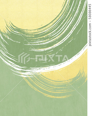 背景，日式，日式，日式，日式紙，金葉，波浪刷，綠色 58086445
