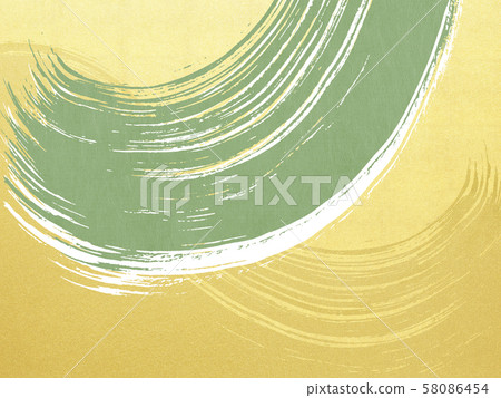 背景，日式，日式，日式，日式紙，金葉，波浪刷，綠色 58086454