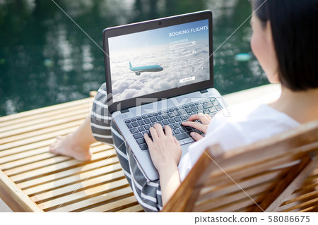 Flight search on internet, buy ticket online 58086675