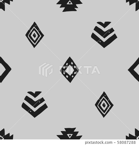 Seamless Ethnic pattern. Tribal vector abstract monochrome background Seamless Ethnic pattern. Tribal vector abstract monochrome background 58087288