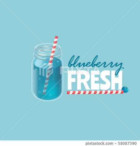 Blueberry lemonade in vintage glass jar. 58087390