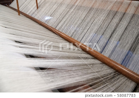 Old loom detail woth qhite thread 58087783