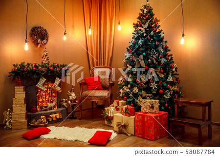 Lovely Christmas decorated room 58087784