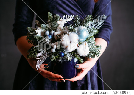 winter holiday interior decor fir tree arrangement winter holiday interior decor fir tree arrangement 58088954