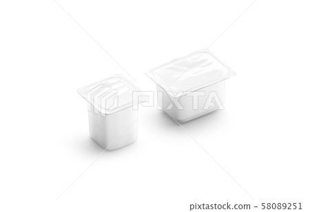 Blank white yogurt box mock up isolated, different sizes Blank white yogurt box mock up isolated, different sizes 58089251