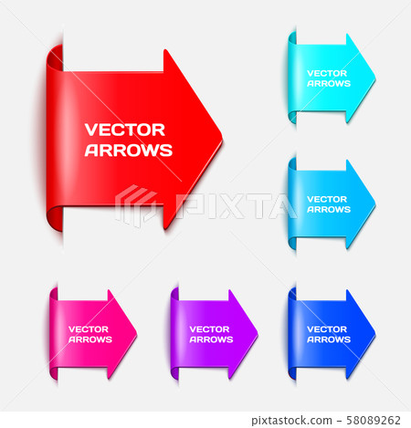 Set vector arrows in the form of paper stickers Set vector arrows in the form of paper stickers 58089262
